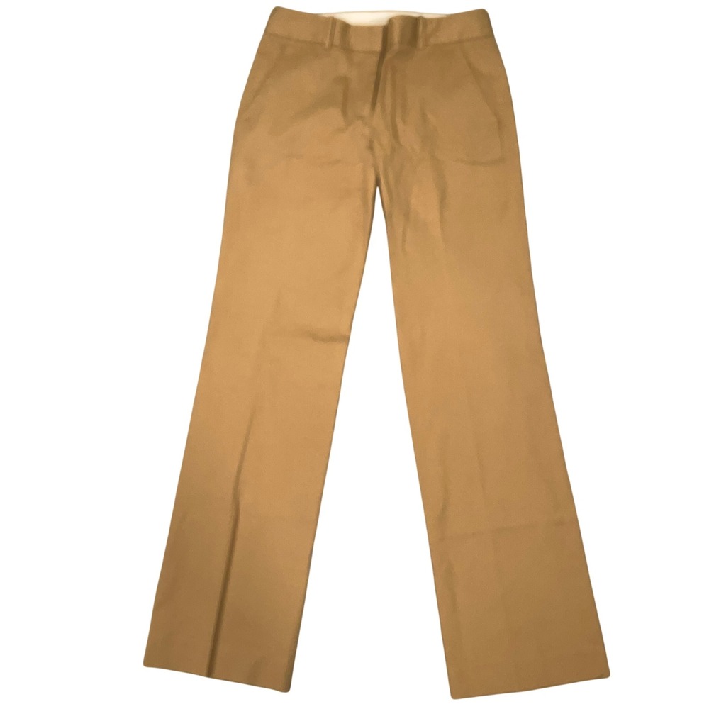 J.Crew Chino Pants Women 2 Khaki Preppy Business Casual Straight Leg Stretch